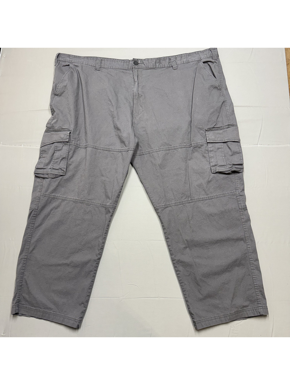 True Nation Mens Relaxed Fit Cotton Cargo Pants W52 L29 Grey Big Tall Outdoor